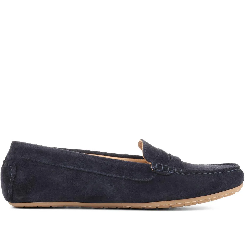 Penelopie Leather Moccasins - PENELOPIE / 322 368 - Navy